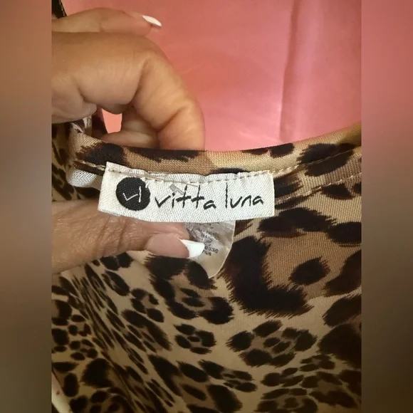 Animal Print Short Sleeve Knee Length Dress - Picture 3 of 3